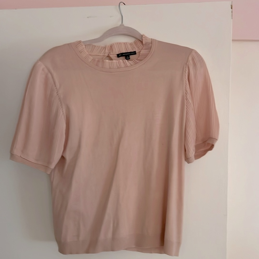 Adrianna Papell light pink cream blouse